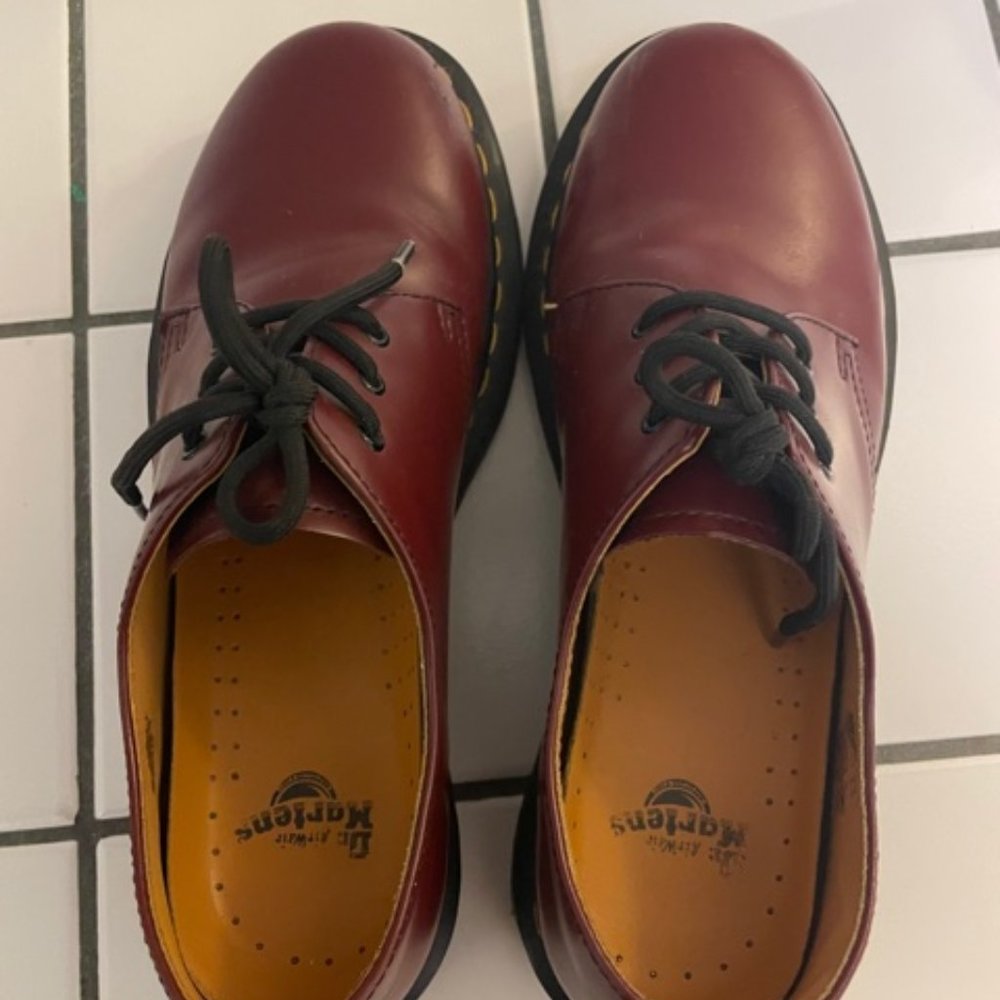 Dashing Dark Red Doc Martens shoes - Picture 2 of 3